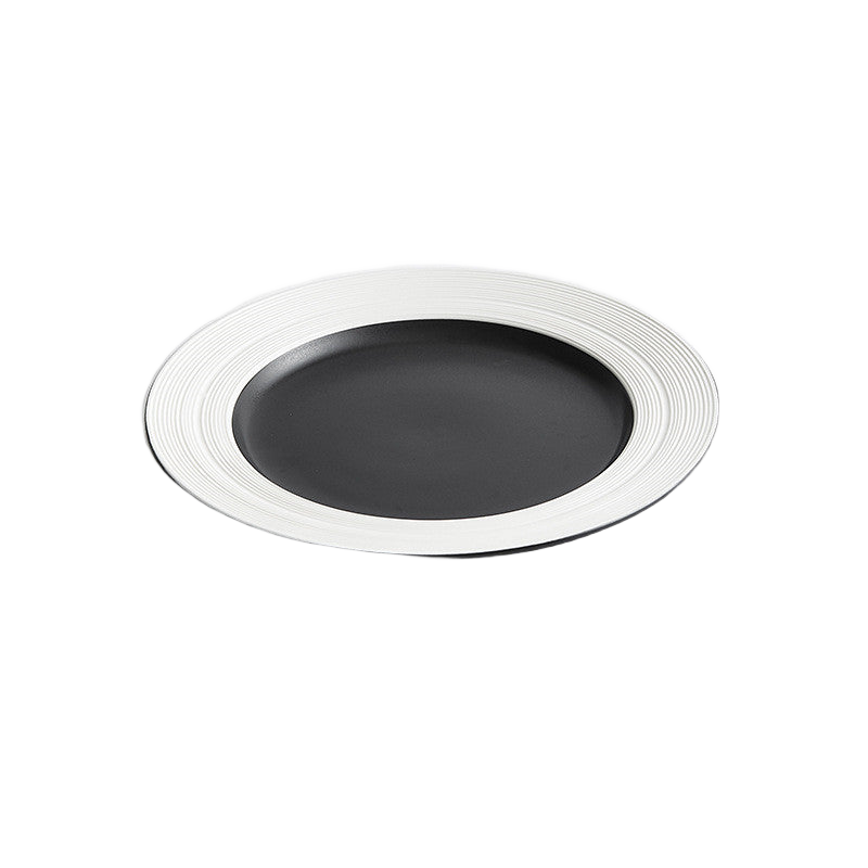 Equator black porcelain dinner plate — clean product shot on white background