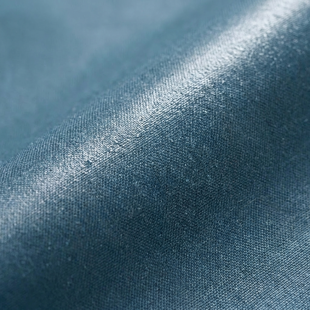 Close-up of water-resistant polyester fabric texture of blue yoga mat carrier bag