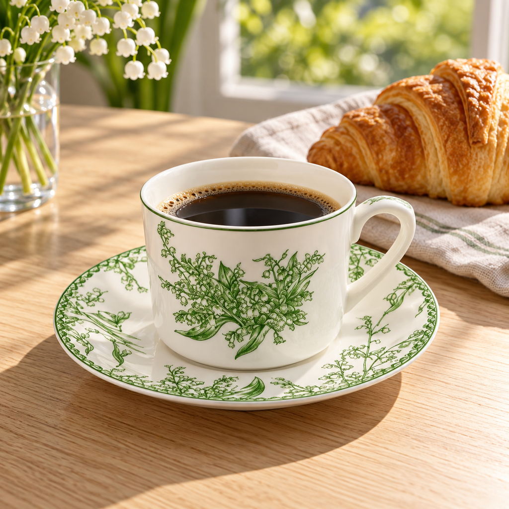 Lily of the Valley Cup and Plate Set - 4 Pieces - serving inspiration