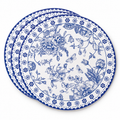 blue chinoiserie placemat on white background