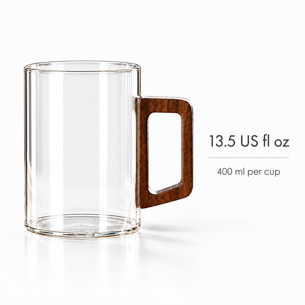 Listed capacity per cup: 13.5 US fl oz (400 ml). Specification graphic.