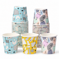 Three geometric mini cups with nested stacks; representative samples from the 300-cup pack.