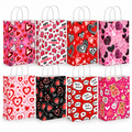 Eight Valentine gift-bag designs on white; one sample of each design from the 32-bag pack.