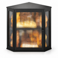 Generated product illustration: corner bread box fluted door black; closed exterior on a white background.