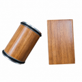 Wood-color rolling sharpener and matching holder on white