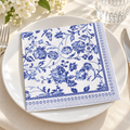 Blue Chinoiserie Luncheon Napkins, 50 pc - place setting. Styling props not included.