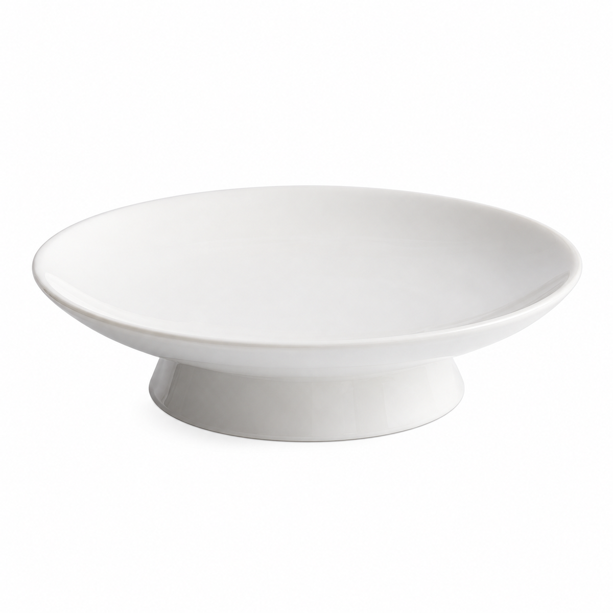 White footed serving plate, large option, on white