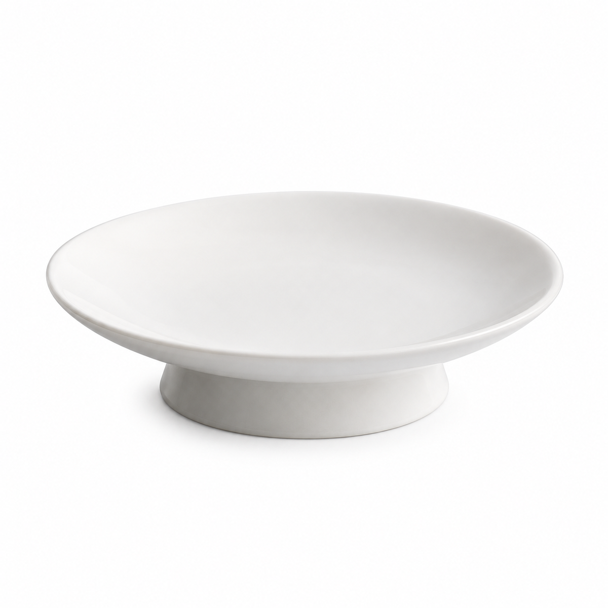 White footed serving plate, small option, on white