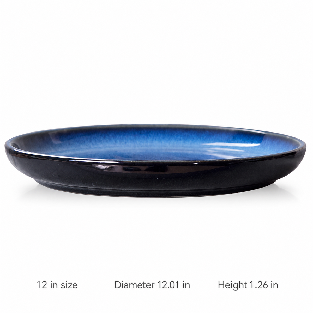 Blue gradient porcelain plate 12 in variant, diameter and height specification