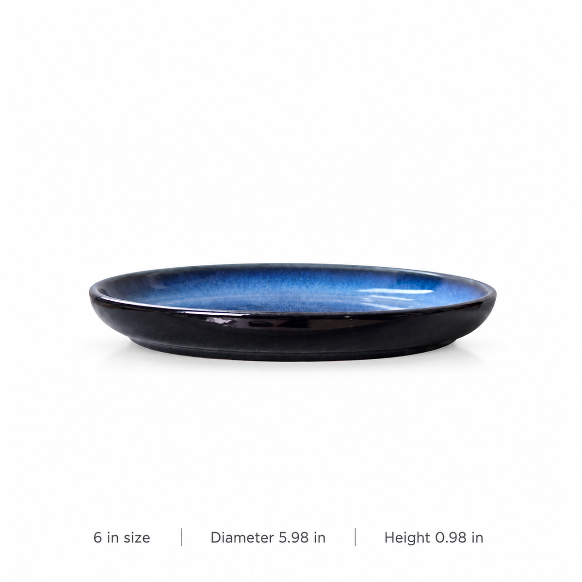 Blue gradient porcelain plate 6 in variant, diameter and height specification