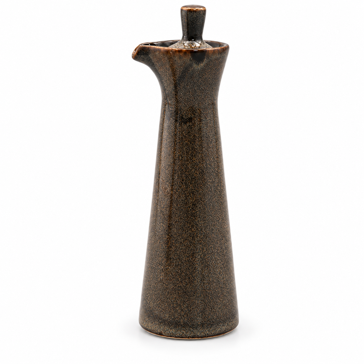 Gray glaze condiment bottle on white