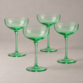 Coloured Coupe Glasses, 7 oz, Set of 4, Green — complete matching set