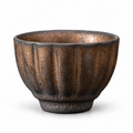 Glazed ceramic tea cup style D on white