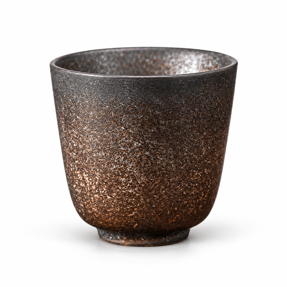 Glazed ceramic tea cup style F on white