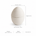 Diameter 2.87 in; Height 3.94 in; Base diameter 1.38 in; Capacity approx. 3.38 US fl oz; Weight approx. 8.40 oz; 1 bowl with lid
