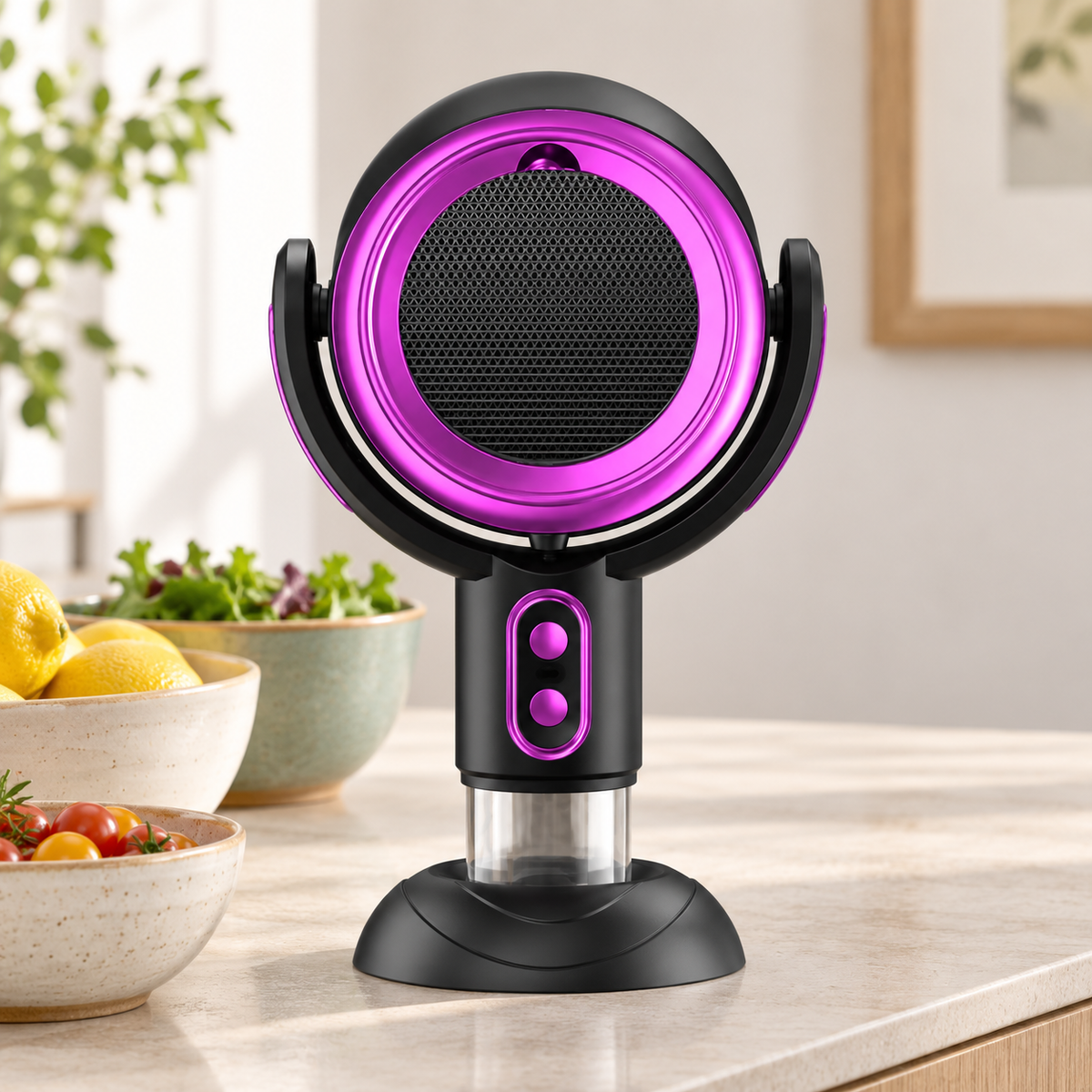 AI-generated product illustration: extractor purple 01; styling props not included