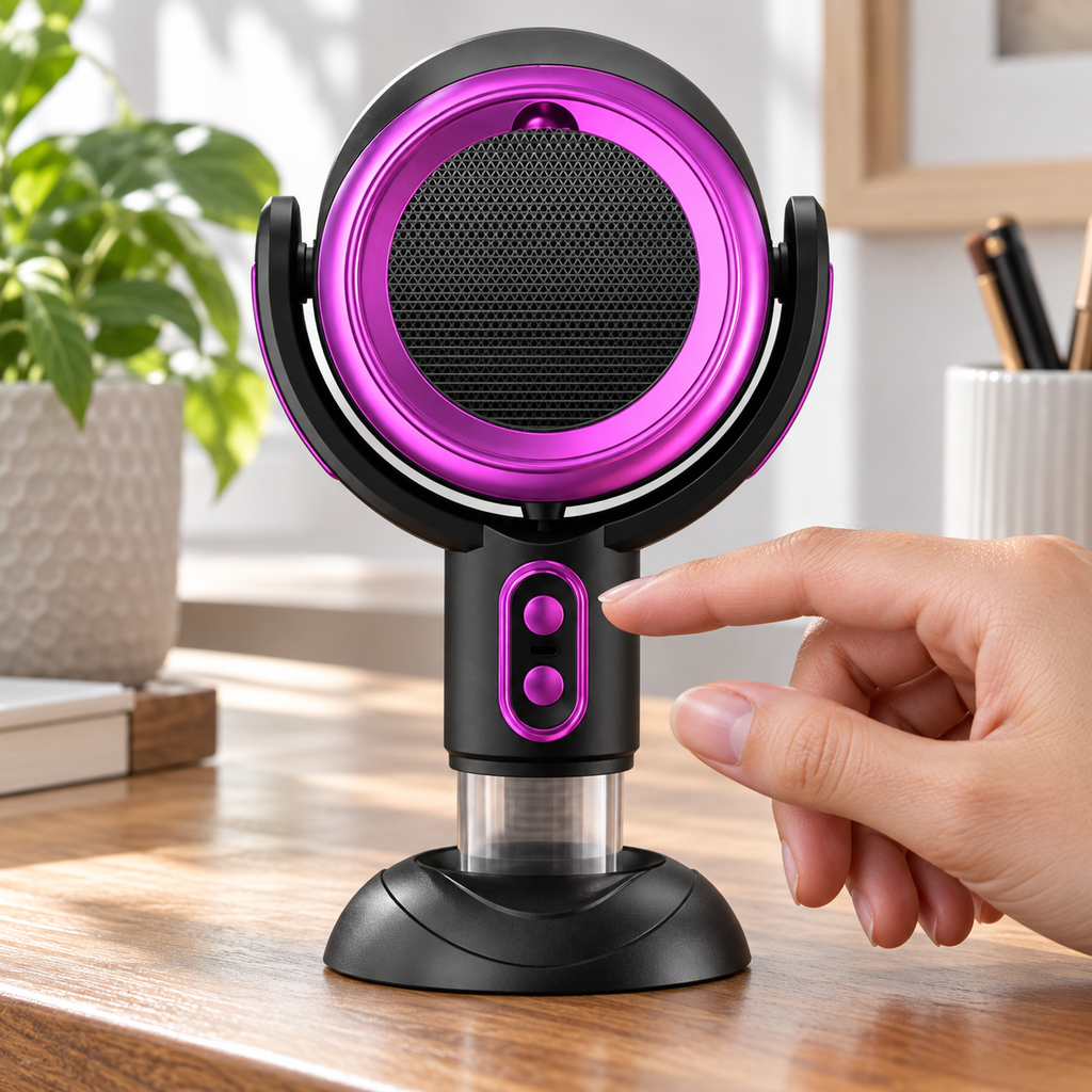 AI-generated product illustration: extractor purple 04; styling props not included