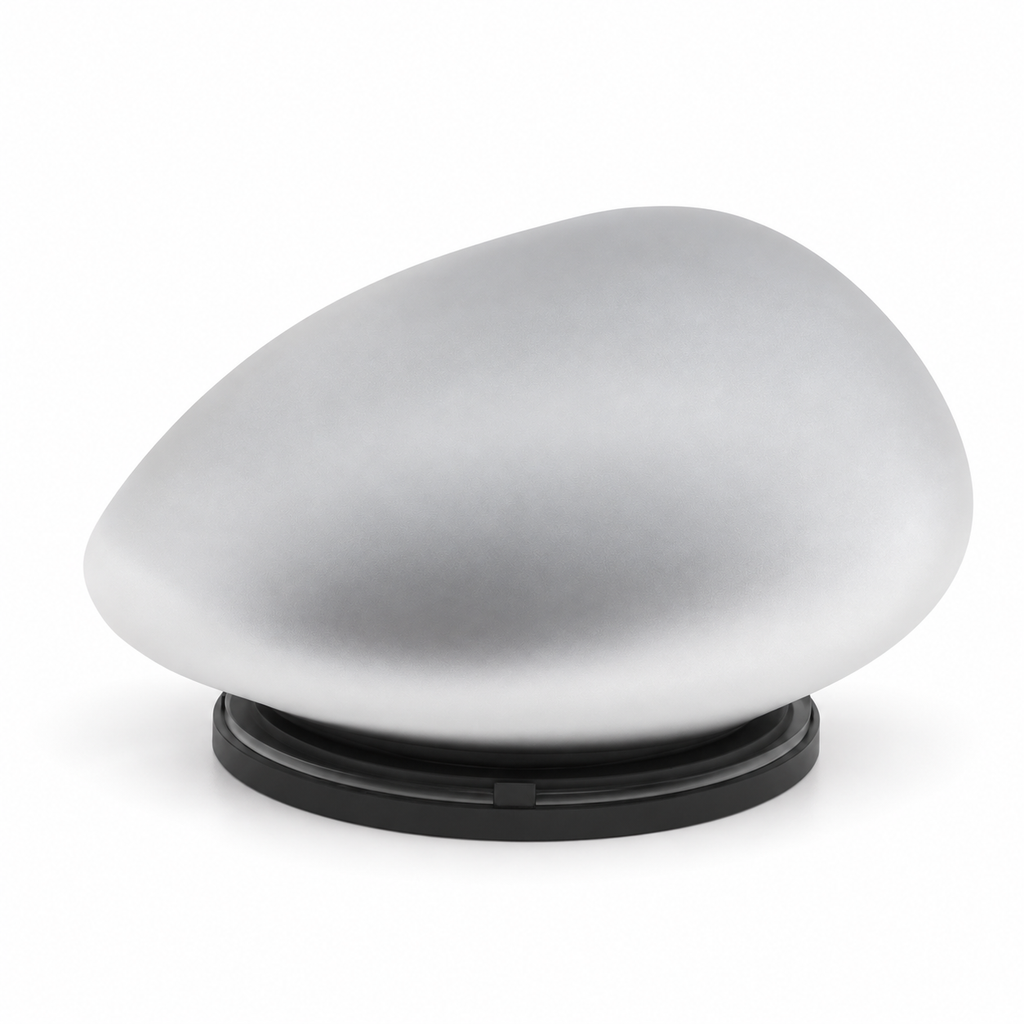 Complete unlit frosted pebble garden light on white