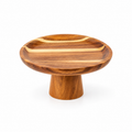 20 cm wooden footed platter on white