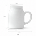 White porcelain milk cup vase large size in inches.