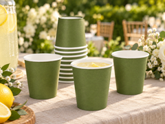 Olive Green Paper Party Cups, 9 oz, 50 pc