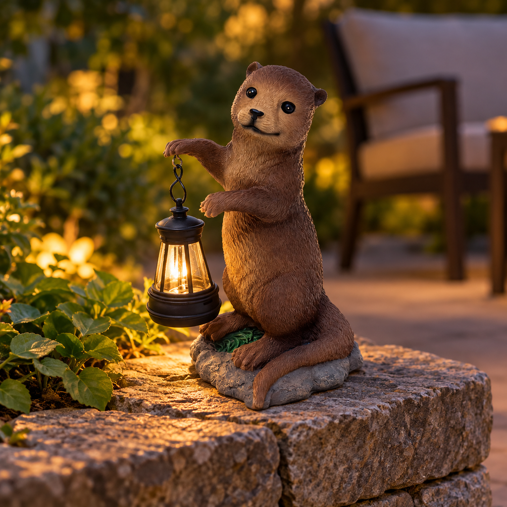 20 cm otter solar garden light - scene dusk