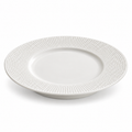 White beaded flat plate on white