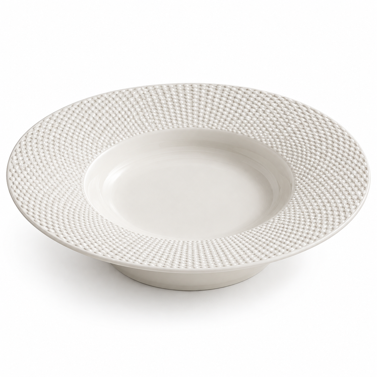 White beaded brim-up hat plate on white
