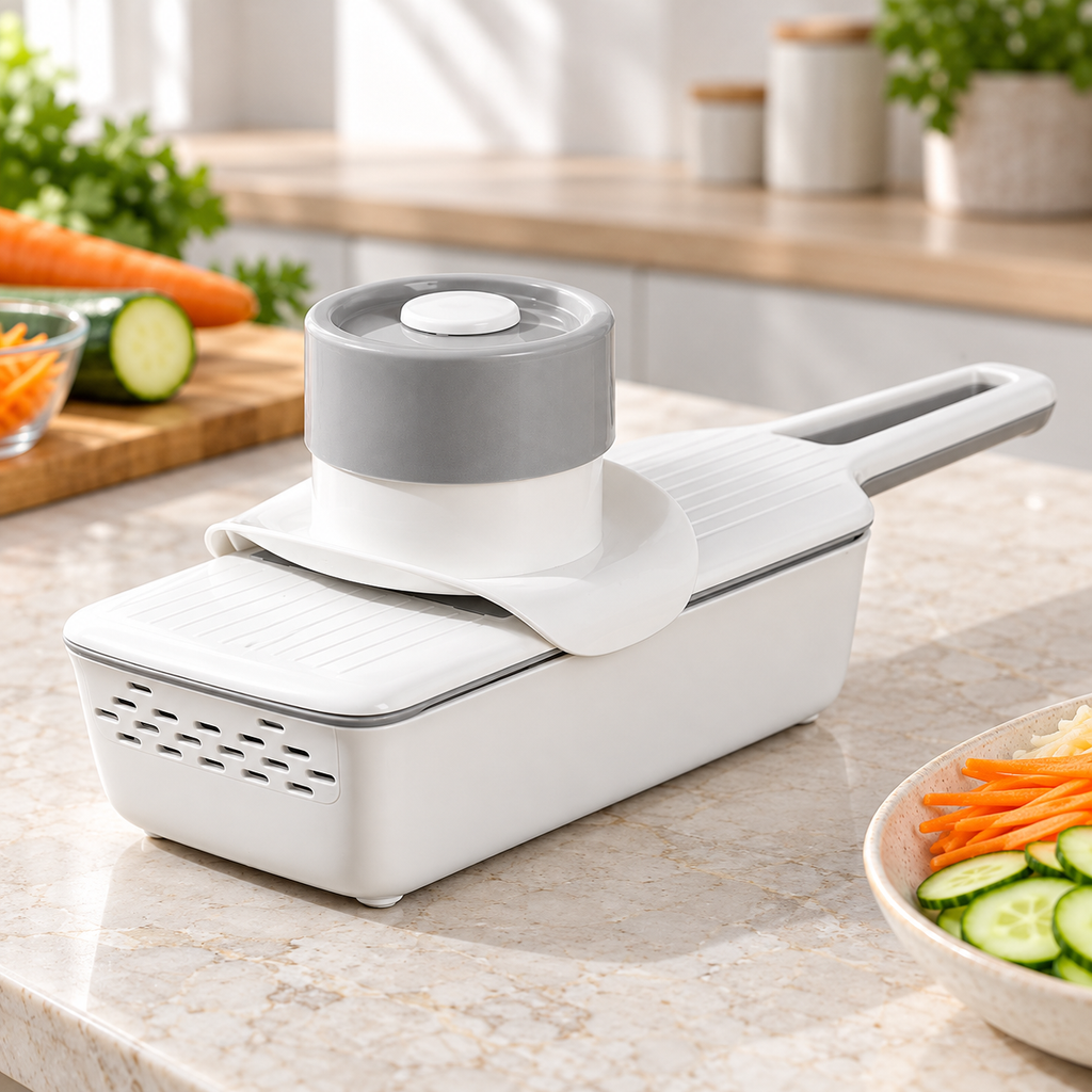 AI-generated product illustration: slicer 01; styling props not included