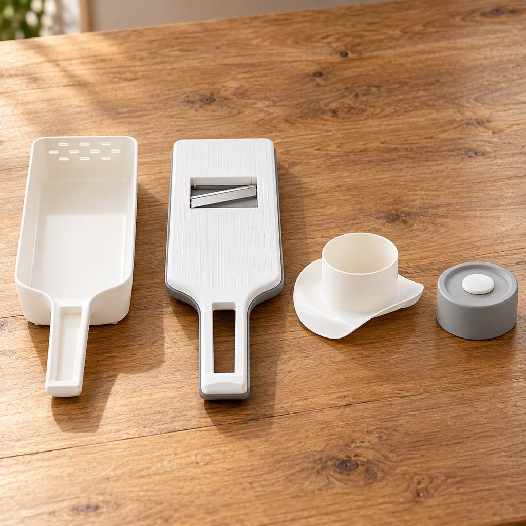 AI-generated product illustration: slicer 03; styling props not included