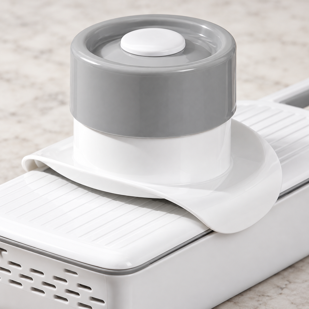 AI-generated product illustration: slicer 04; styling props not included