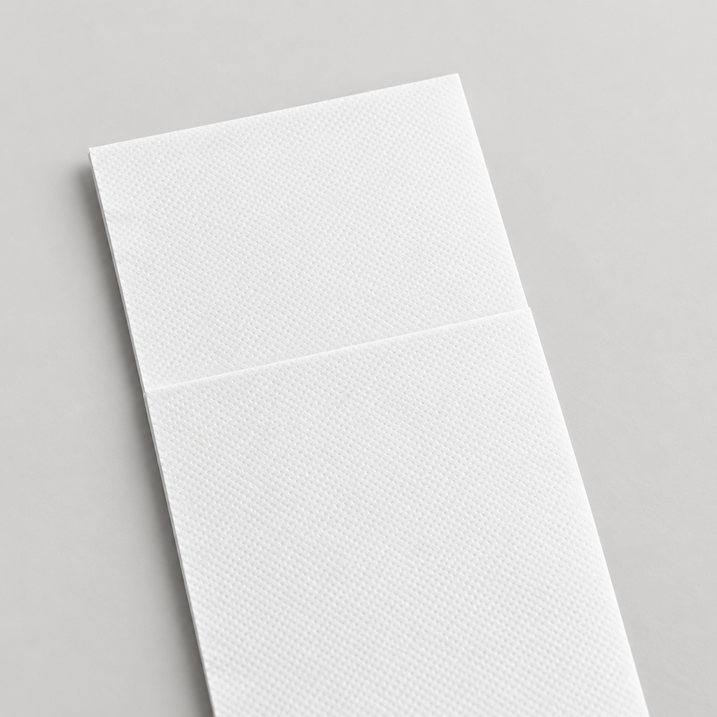Close-up of the straight pocket edge and white back panel of the cutlery pouch.