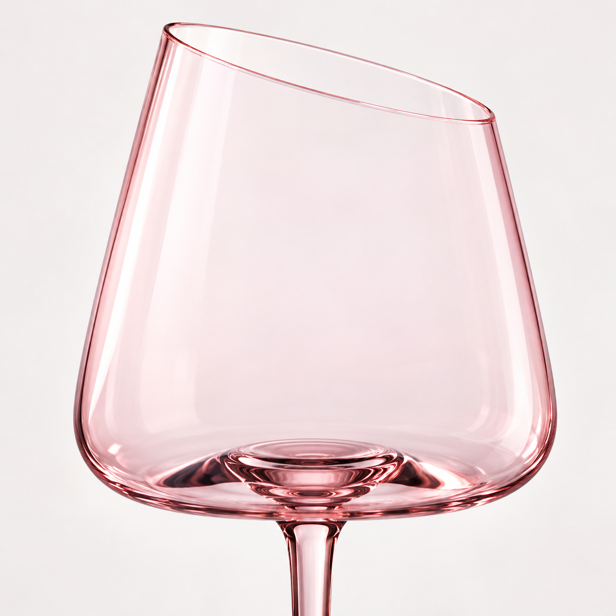 Pink wine glass diagonal rim detail