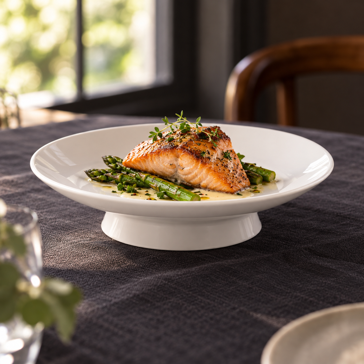 White Ceramic Footed Serving Plate — serving inspiration
