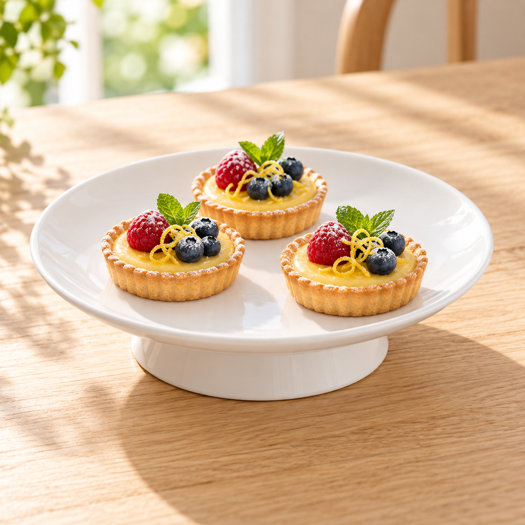 White Ceramic Footed Serving Plate — alternate serving use